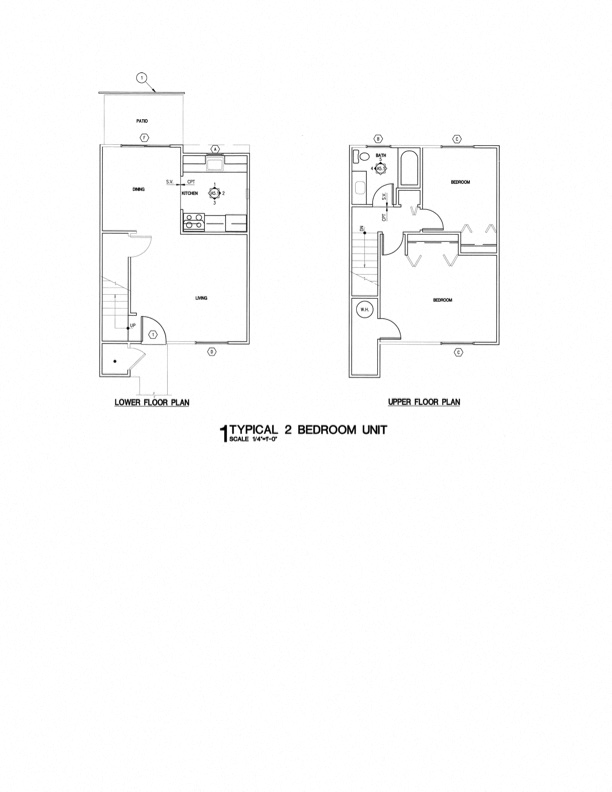 Floor plan for 2 beds, 1 bath, 860 sqft
